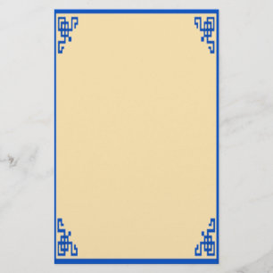 Papelaria Papel de carta de rolagem azul e Dourado