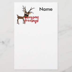 Papelaria Papel de carta de Saudações de Reindeer Season