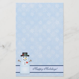 Papelaria Papel de Carta de Snowman sobre Feriados de invern