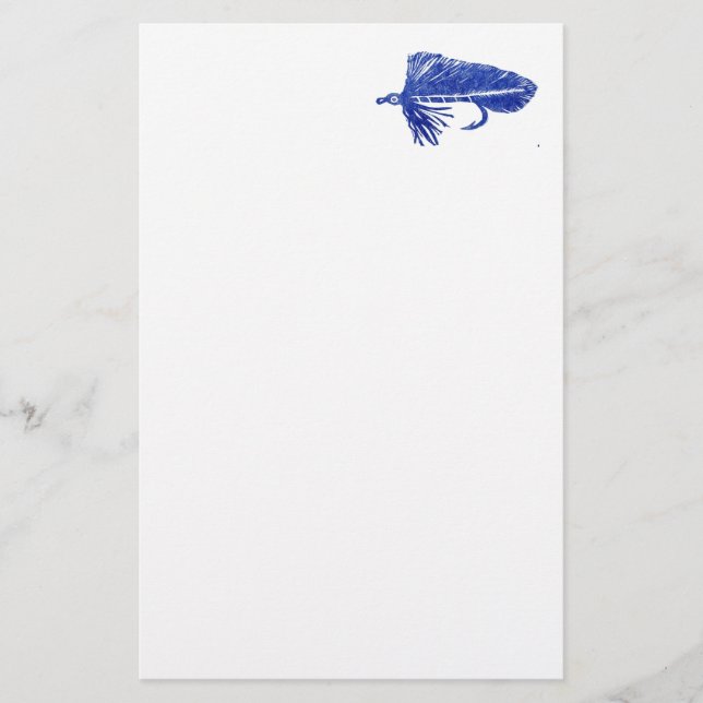 Papelaria Papel de Carta de Trout "Blue Matuka Streamer" (Frente)