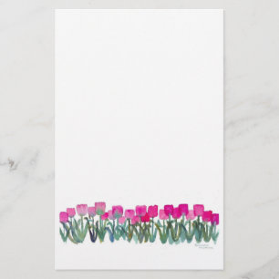 Papelaria Papel de carta de Tulip Cor de Água Rosa 5,5" x 8,