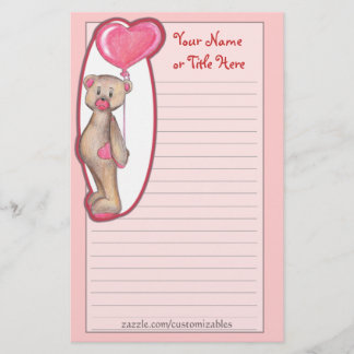 Papelaria Papel de carta de urso V-Day
