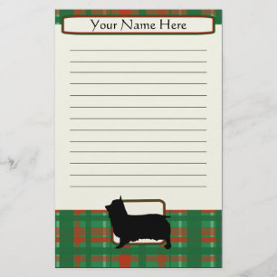 Papelaria Papel de carta de Xadrez de Natal Silky Terrier