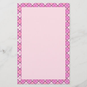 Papelaria Papel de carta de Xadrez rosa