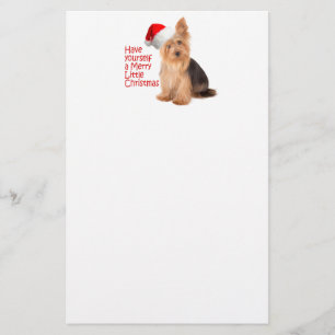 Papelaria Papel de carta de Yorkie do papai noel