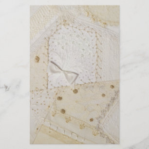 Papelaria Papel de carta Design De Creme E Patchwork Branca