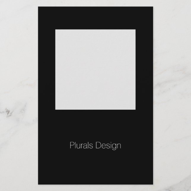 Papelaria Papel de carta Design preto e branco mínimo (Frente)