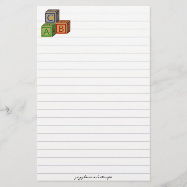 Papelaria Papel de Carta do ABC Blocks (Frente)