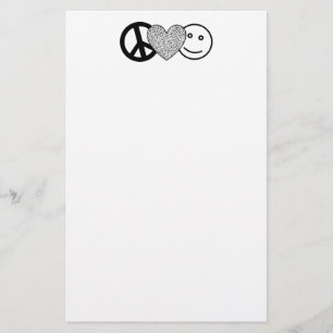 Papelaria Papel de carta do amor e da felicidade da paz