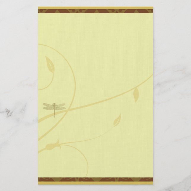 Papelaria Papel de carta do Flourish da libélula (Frente)