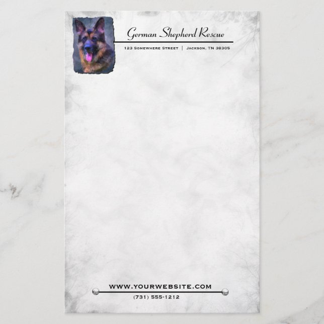 Papelaria Papel de carta do german shepherd (Frente)
