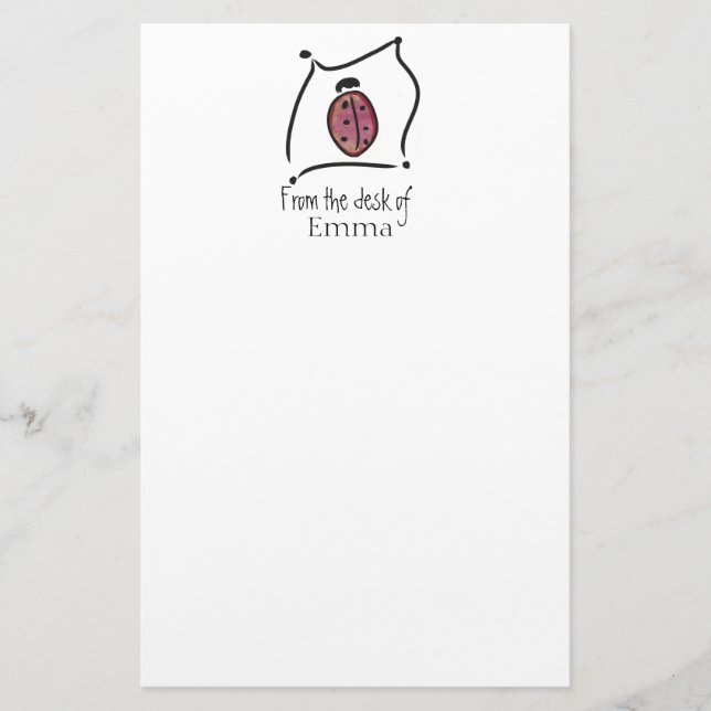 Papelaria Papel de carta do joaninha das crianças (Frente)