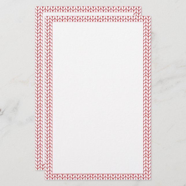 Papelaria Papel de carta do KNIT de LINHA VERMELHA 5.5x8.5 (Frente/Verso)