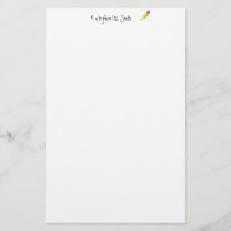 Papelaria papel de carta do professor