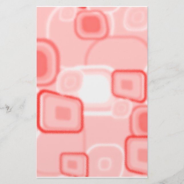 Papelaria Papel de carta do quadrado vermelho de Absract (Frente)