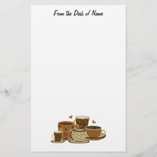 Papelaria Papel de carta do ursinho dos amantes do café