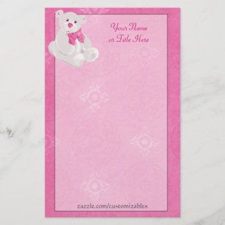 Papelaria Papel de carta do Urso Rosa