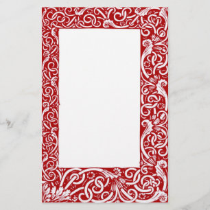 Papelaria Papel de carta do vermelho do renascimento