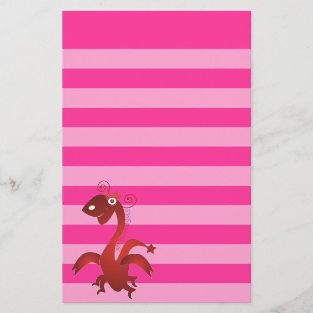 Papelaria Papel de carta: Dragão vermelho (Frente)