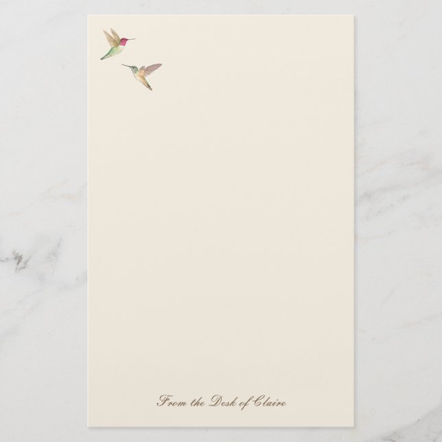 Papelaria Papel de Carta Ecru Hummingbird (Frente)