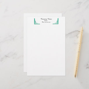 Papelaria Papel de Carta Elegante de Fronteira de Canto Teal