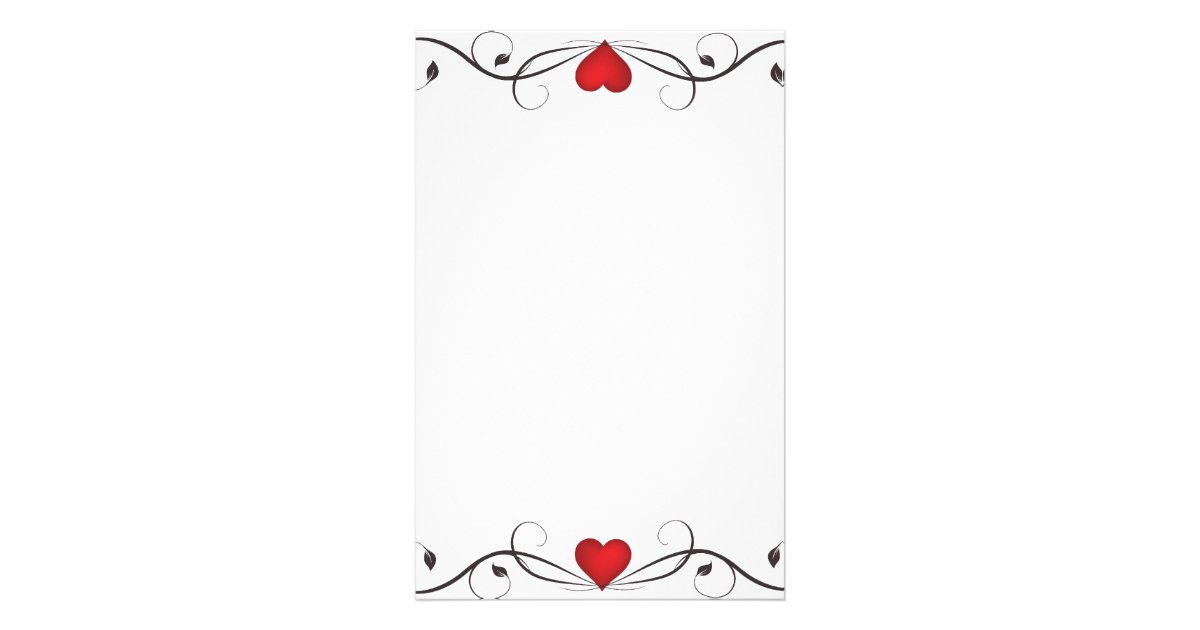 Papelaria Papel de carta elegante do tatuagem do coração 
