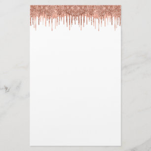 Papelaria Papel de carta esfolada de ouro de rosa elegante