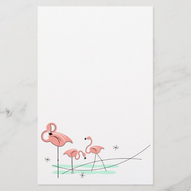 Papelaria Papel de carta Flamingo Ocean Trio (Frente)