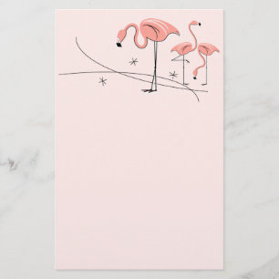 Papelaria Papel de carta Flamingos Pink Trio 3