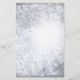 Papelaria Papel de carta Floral de Abstrato Grunge de Carvão