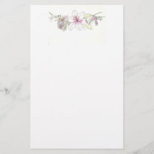 Papelaria Papel de carta floral do pulverizador