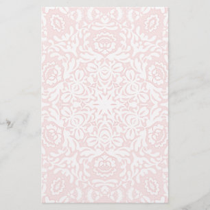 Papelaria Papel de Carta Floral Romântico de rendas rosa