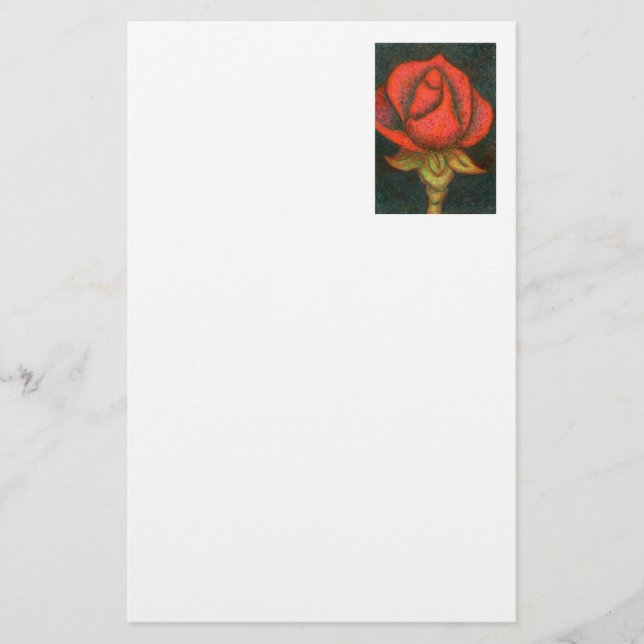 Papelaria Papel de Carta Floral "Rosebud" (Frente)