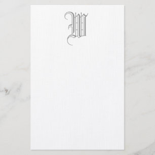 Papelaria Papel de Carta Formal W Editável Monograma Linen