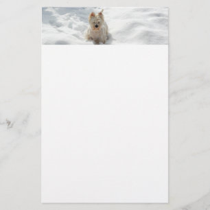 Papelaria Papel de Carta Fotográfico de Cães Brancos de Neve