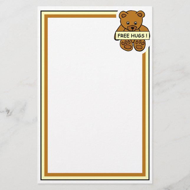 Papelaria Papel de carta Free Hugs, personalizável (Frente)