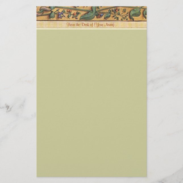 Papelaria Papel de Carta Fronteiriça do Século 15 (Frente)