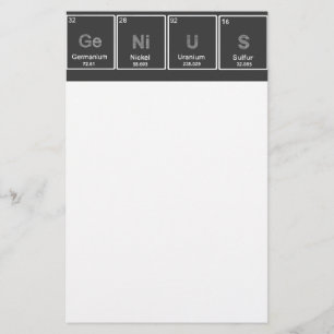 Papelaria Papel de carta GeNiUS de Mesa periódica