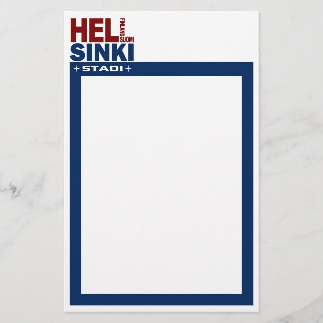 Papelaria Papel de carta Helsinki, personalizável (Frente)