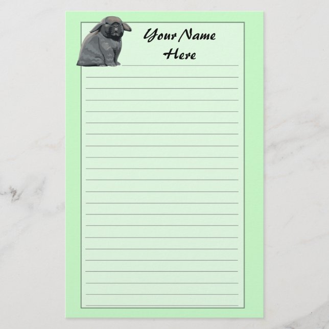 Papelaria Papel de carta Holland Lop (Frente)