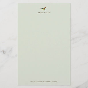 Papelaria Papel de Carta Hummingbird de Anna Personalizada