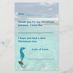 Papelaria Papel de Carta Infantil de Natal Cavalo-Marinho Ob