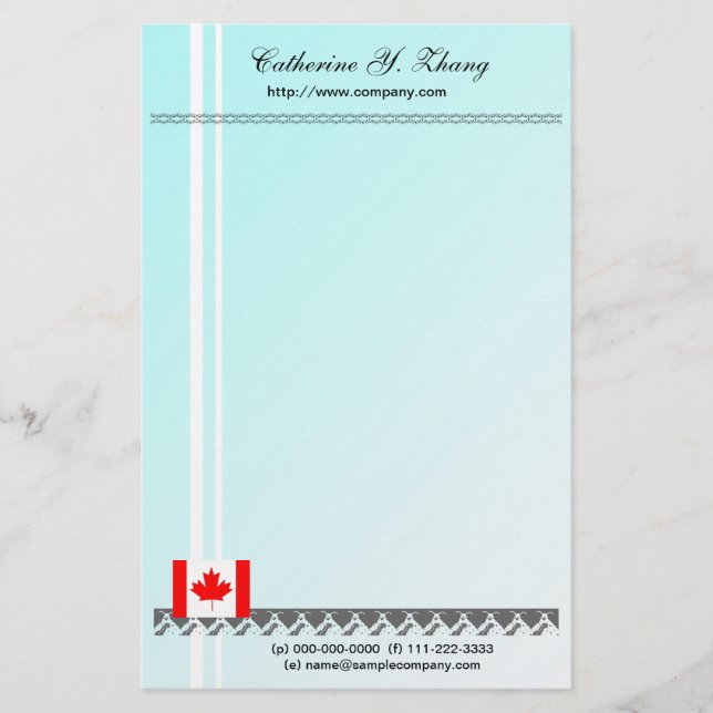 Papelaria Papel de carta internacional de empresas (Frente)