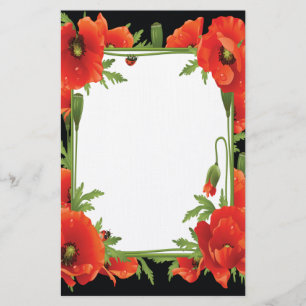 Papelaria Papel de carta Laranja Poppies