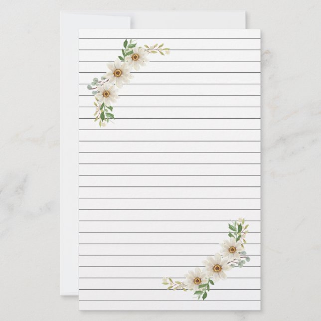 Papelaria Papel de Carta Lined da Daisy (Frente)