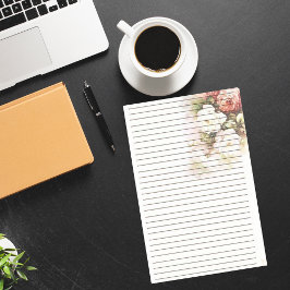Papelaria Papel de Carta Lined de Rosas