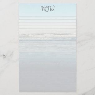 Papelaria Papel de Carta Monogramado com Linhas e Ondas Rola