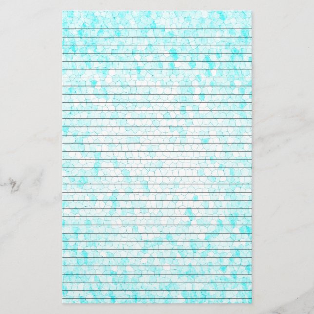 Papelaria Papel de Carta Mosaica Branco Aqua com Linhas Opci (Frente)