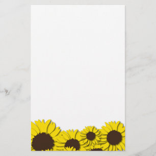 Papelaria Papel de carta para campos de girassol
