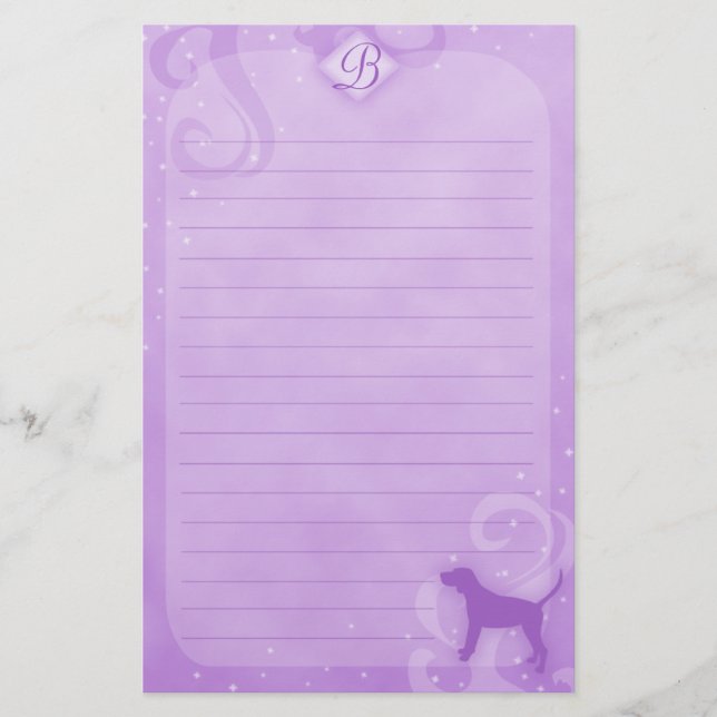 Papelaria Papel de Carta para Cantos de Mágicos Roxos (Frente)